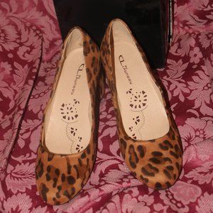 CHINESE LAUNDRY ADA TAN LEOPARD PRINT SUEDE CAMEL SHOES 8.0 M - NEVER WORN!!